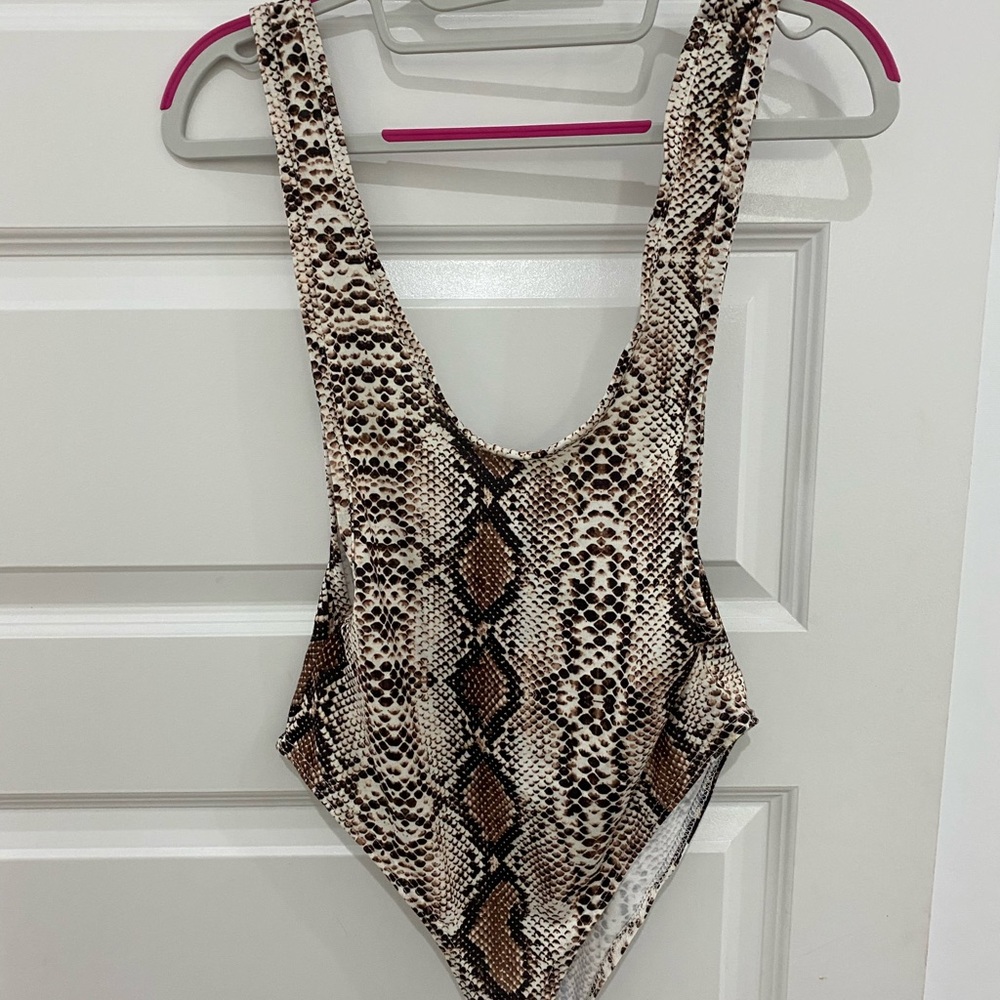 Snake print body suit